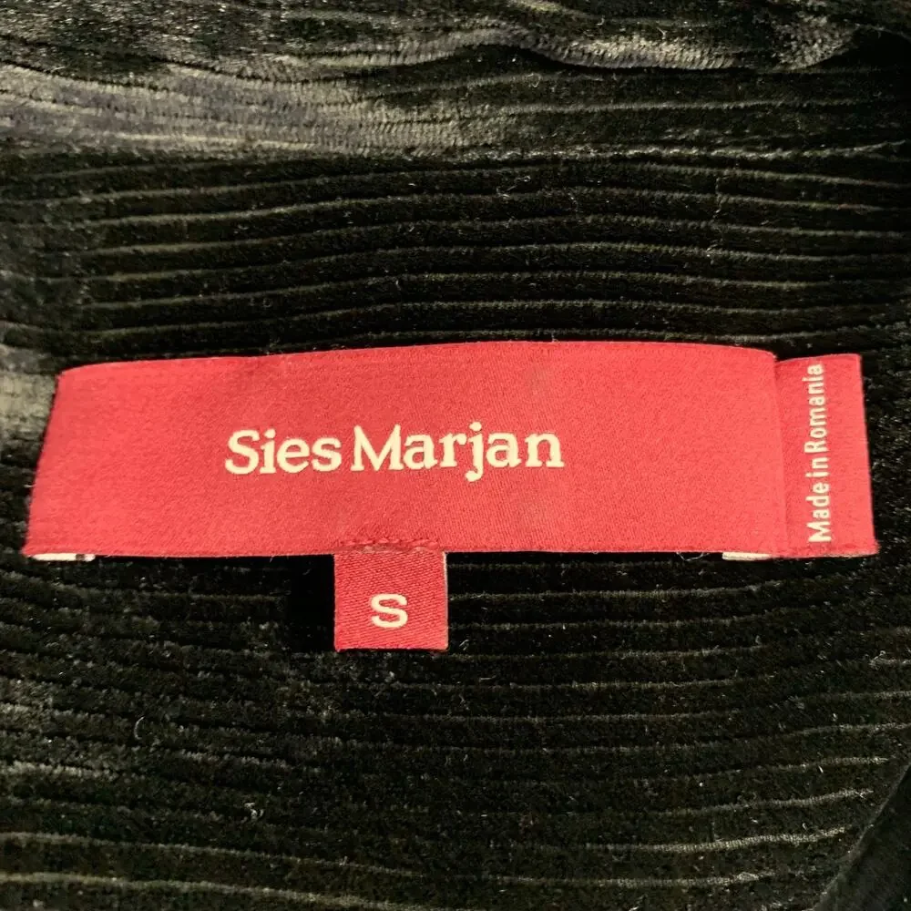 SIES MARJAN Size S Black Velvet Silk Cotton Button Up Shirt Pants Set